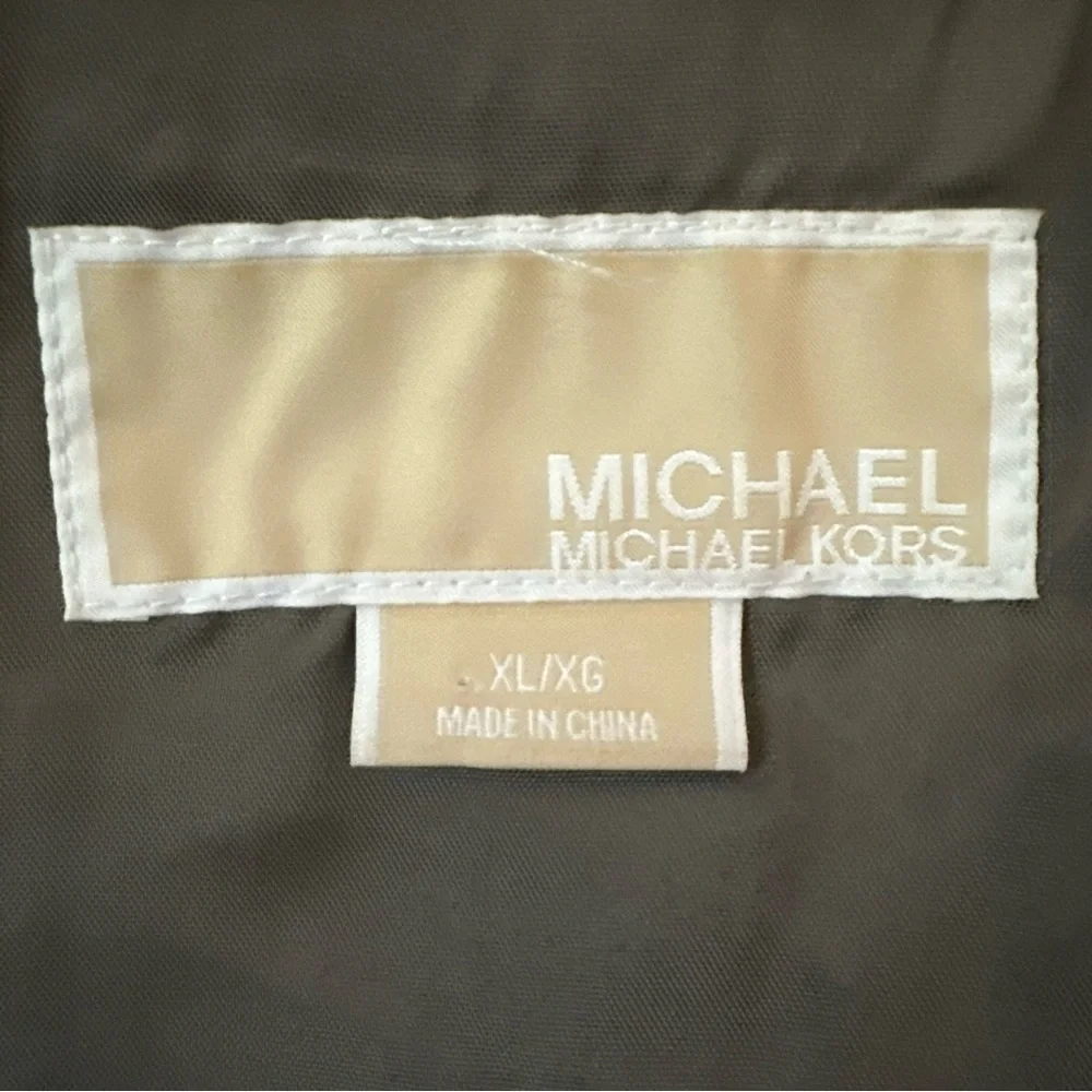 Michael Kors Faux Fur Vest Women’s X-Large Two Clasp Closure Brown Moto Mob Wife